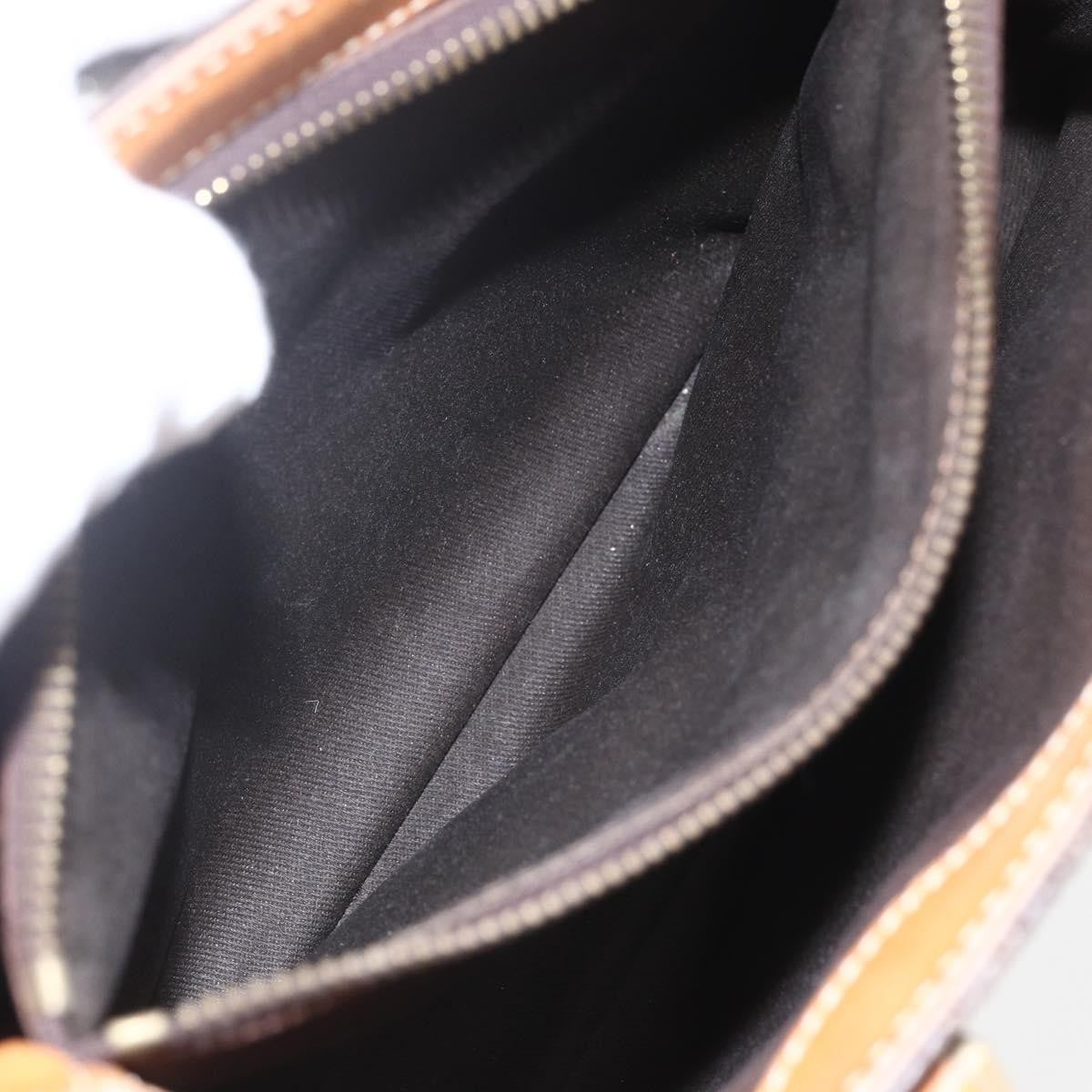 Celine Vintage Macadam Handbag Canvas and Leather, BROWN, CANVAS, Handbag