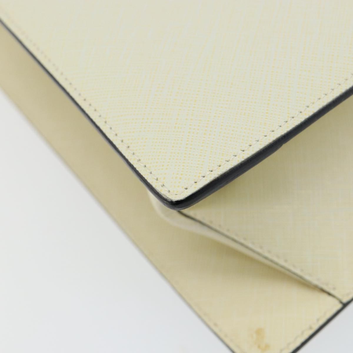 Salvatore Ferragamo Double Gancini Top Handle Bag Saffiano Leather, WHITE, LEATHER, Handbag