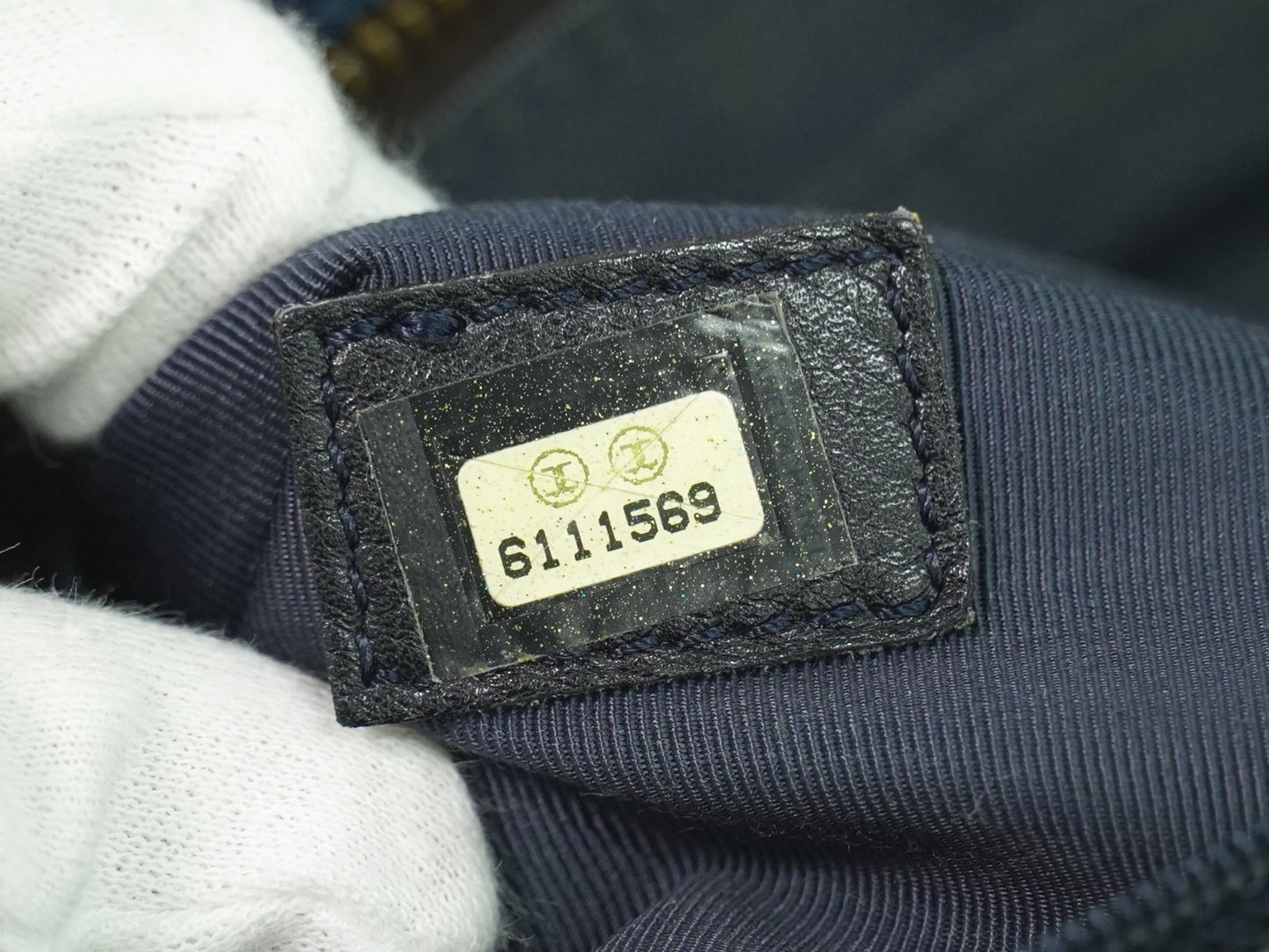 Chanel Vintage CC Tote Denim with Leather, NAVY, DENIM_JEANS, Tote bag