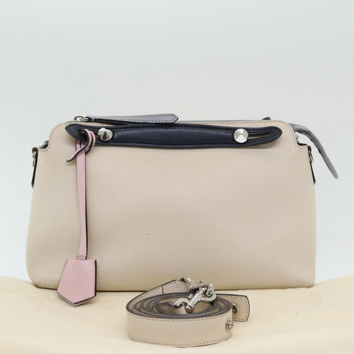 Fendi By The Way Satchel Leather, BEIGE, LEATHER, Handbag