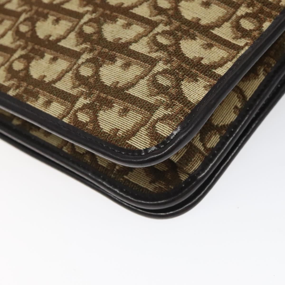 Christian Dior Vintage Trotter Flap Shoulder Bag Canvas, BROWN, CANVAS, Shoulder bag