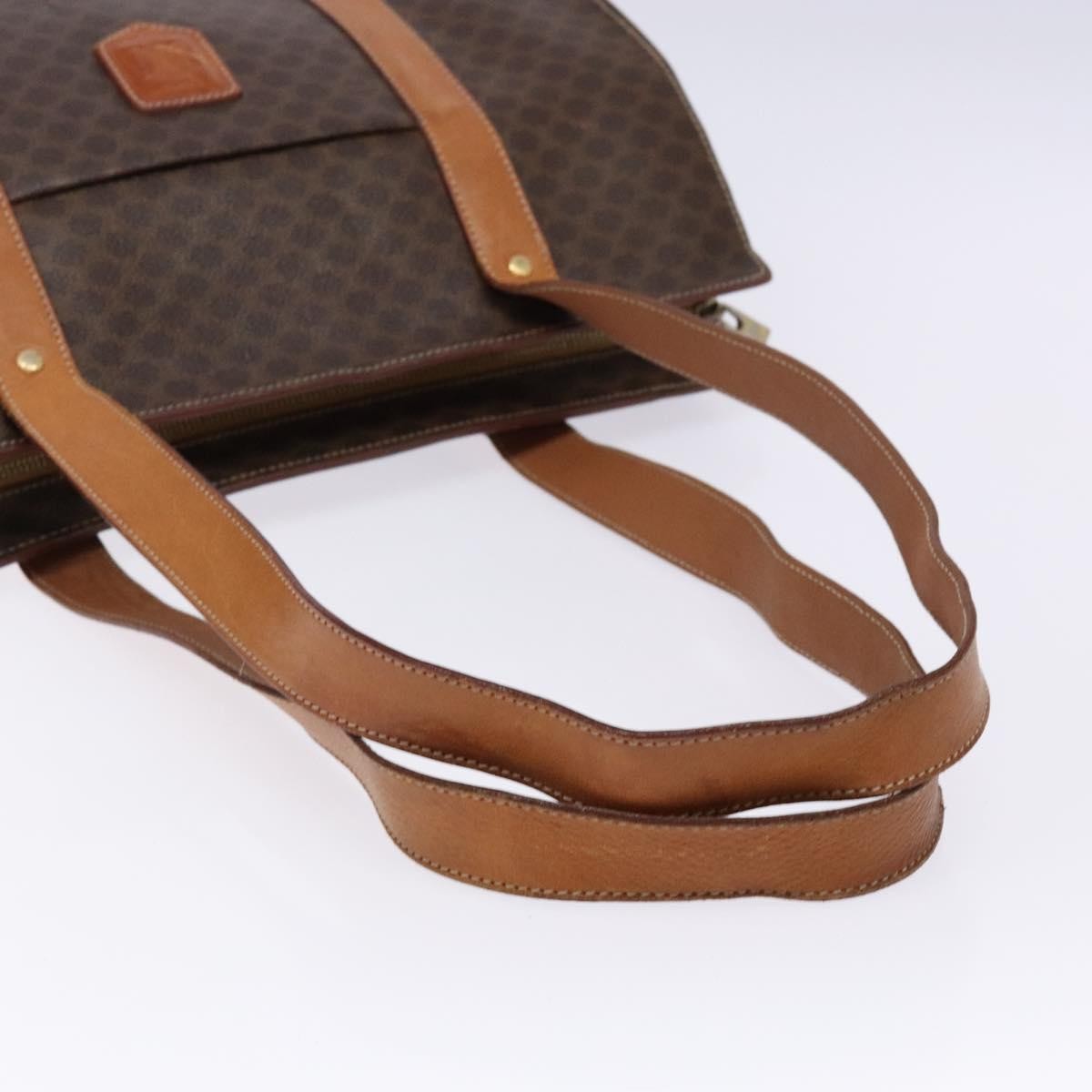 Celine Macadam Handbag Macadam with leather, BROWN, LEATHER, Handbag