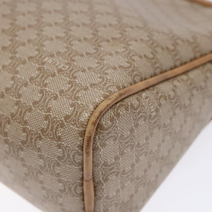Celine Vintage Macadam Shoulder Bag Canvas and Leather, BEIGE, CANVAS, Shoulder bag