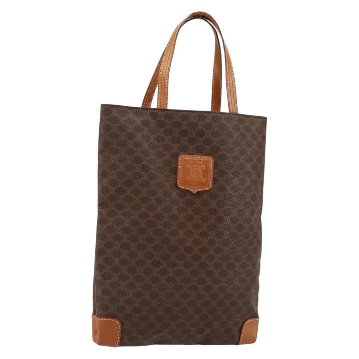 Celine Vintage Macadam Tote bag Canvas, BROWN, CANVAS, Tote bag