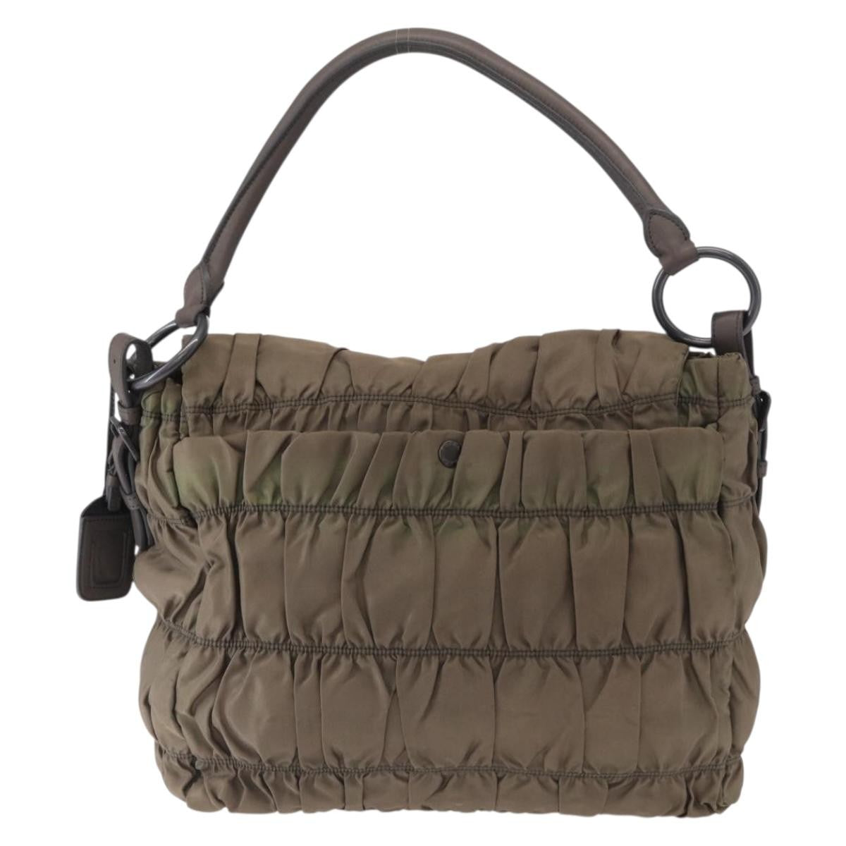 Prada Gaufre Convertible Hobo Tessuto, Gray, Nylon, Shoulder Bag