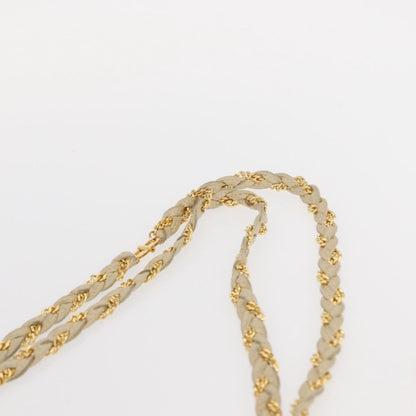 Bally Vintage Chain Shoulder Bag Quilted Leather, ECRU, LEATHER, Shoulder bag