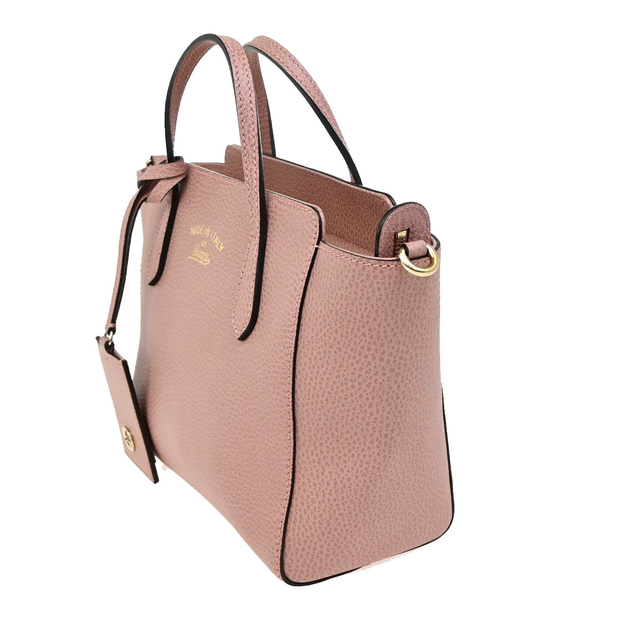 Gucci Swing Crossbody Bag Pebbled Leather, PINK, LEATHER, Crossbody bag