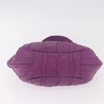 Prada Pleats Shoulder Bag Cervo Leather, Purple, Leather, Handbag