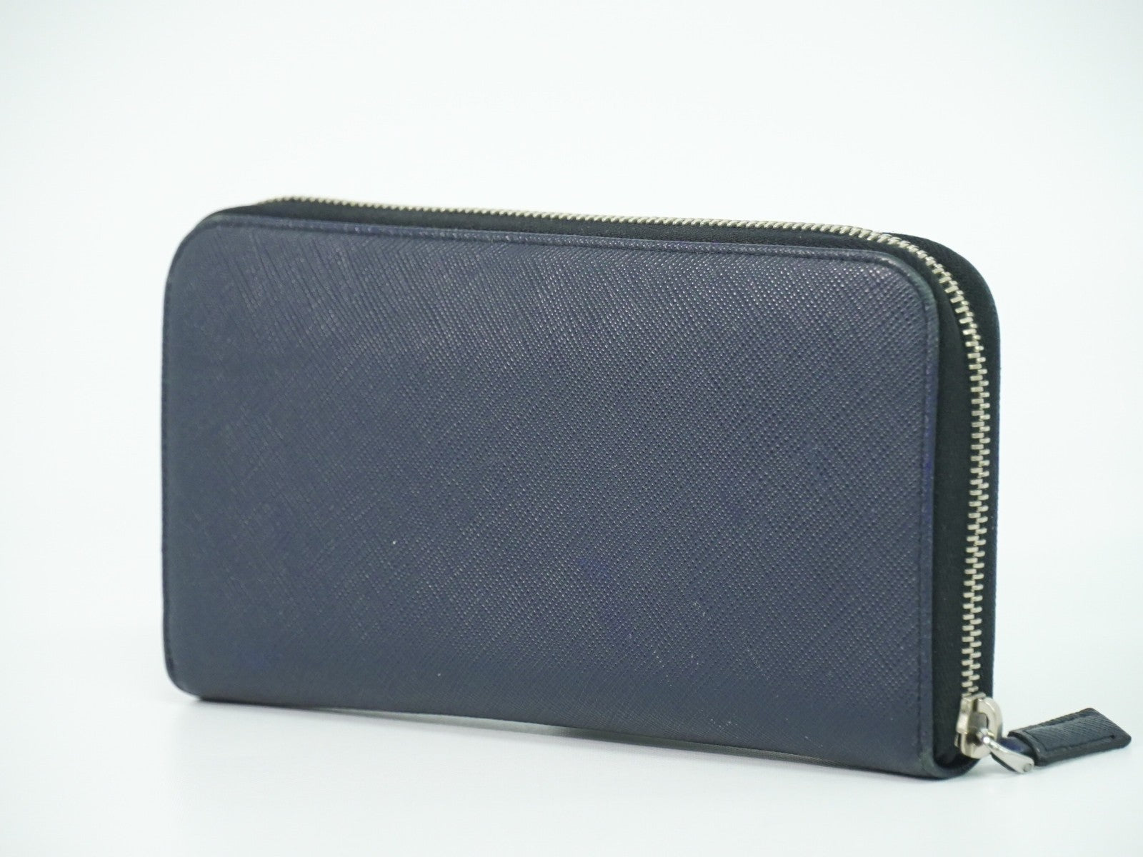 Prada Saffiano Wallet Leather, NAVY, LEATHER, Wallets