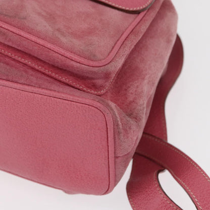 Gucci Vintage Bamboo Backpack Suede, PINK, SUEDE, Backpack