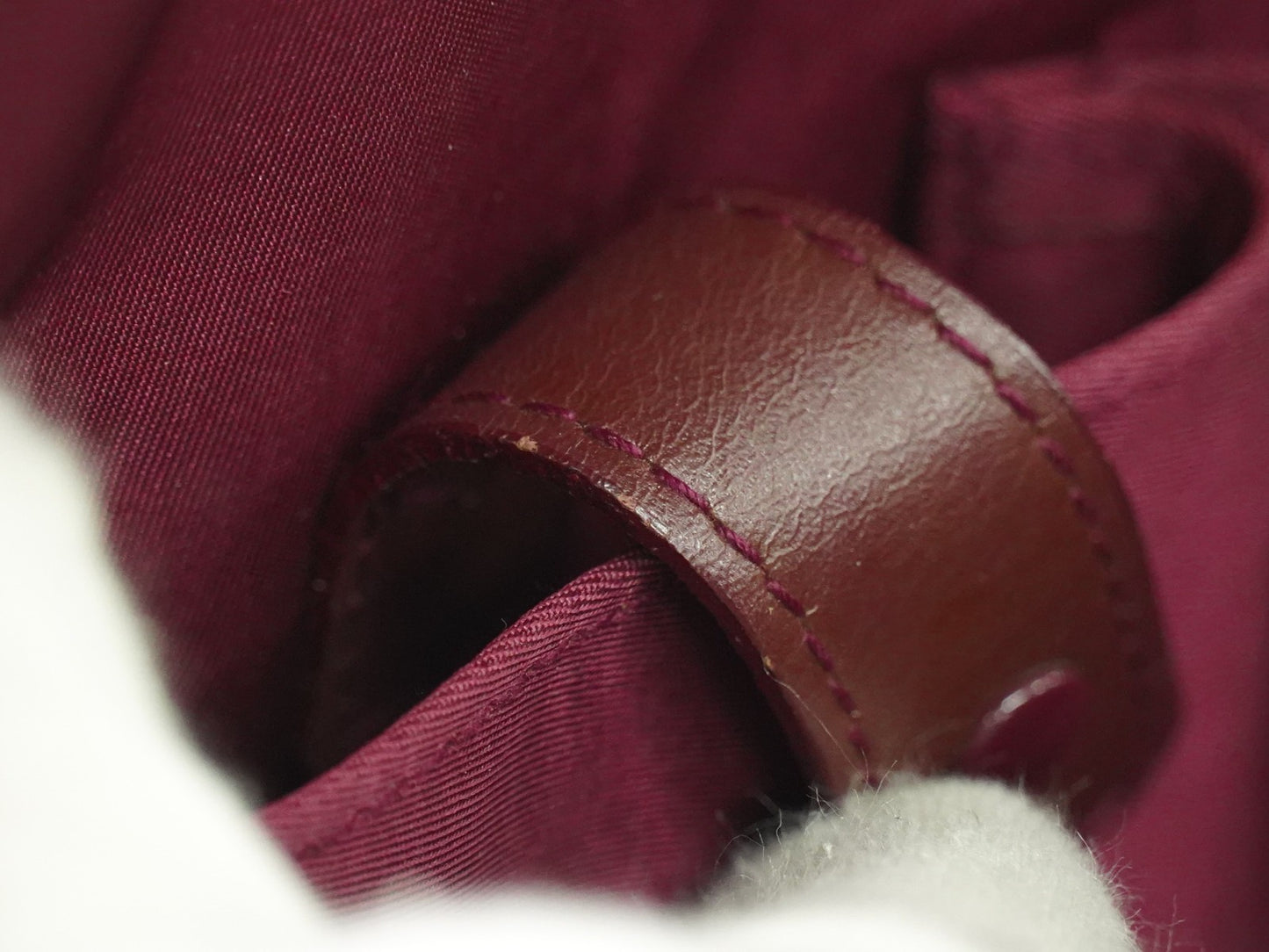 Christian Dior Vintage Saddle Bowler Bag Diorissimo Canvas, BURGUNDY, CANVAS, Handbag