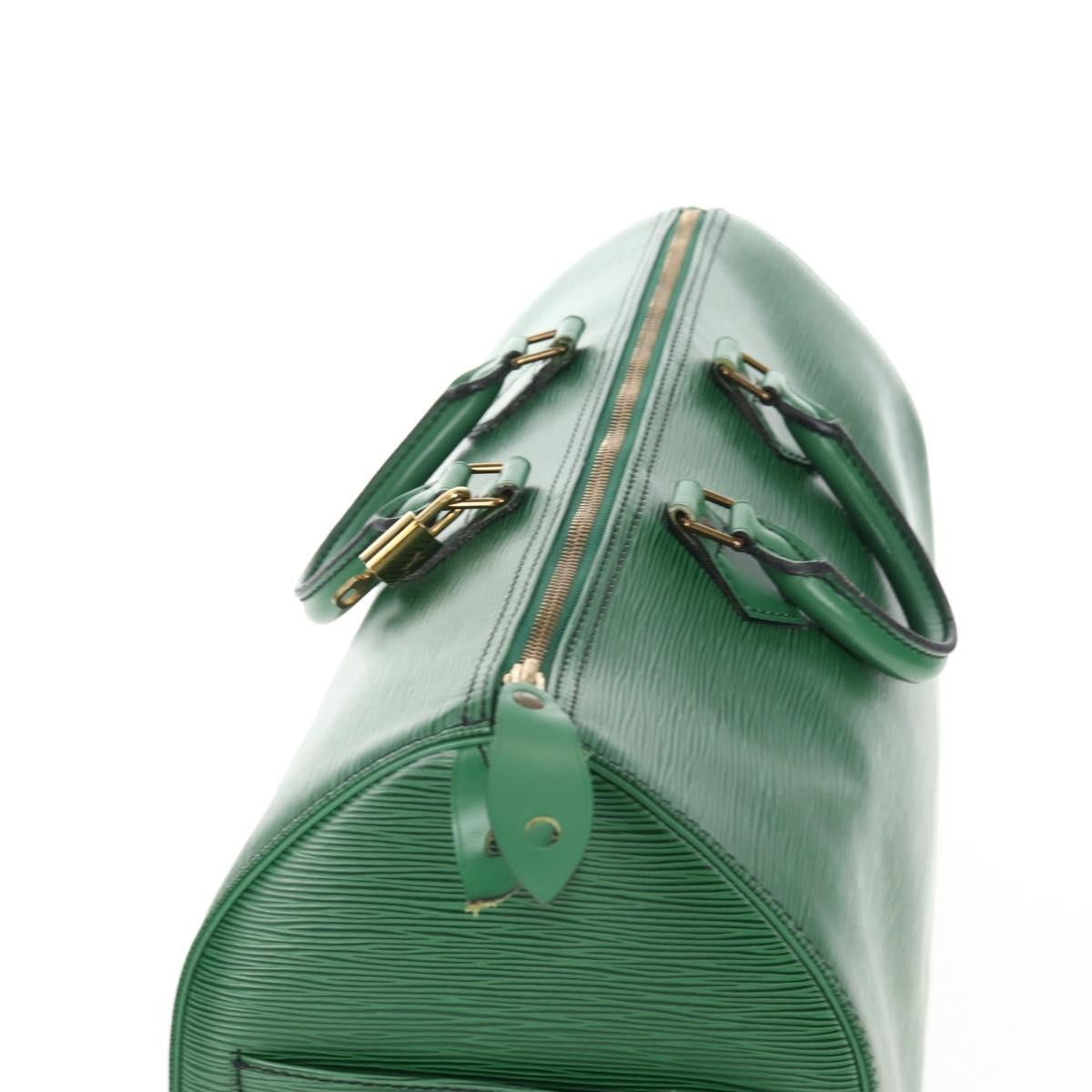 Louis Vuitton Speedy Handbag Epi Leather, GREEN, LEATHER, Handbag