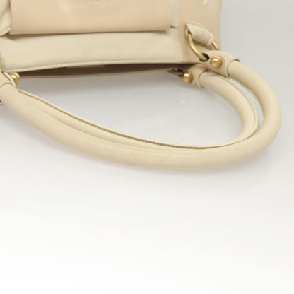 Salvatore Ferragamo Gancini Shoulder Bag Leather, WHITE, LEATHER, Handbag