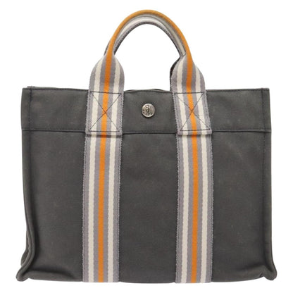 Hermes Fourre Tout Tote Canvas, GRAY, CANVAS, Tote bag