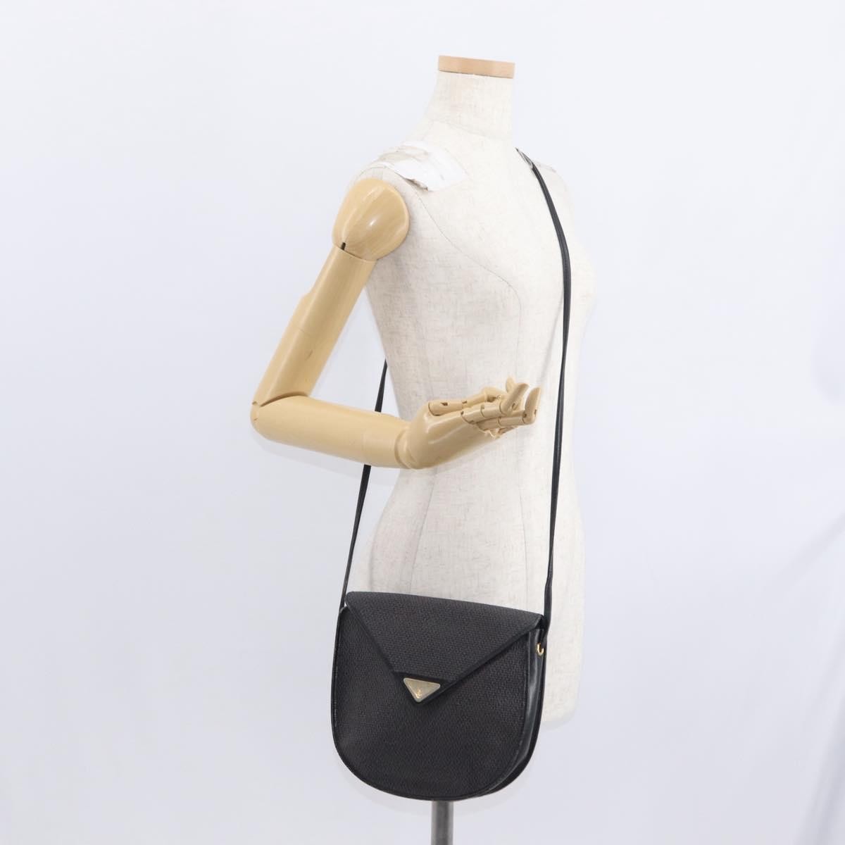 Saint Laurent Vintage Shoulder Bag Canvas, BLACK, CANVAS, Shoulder bag