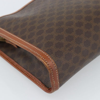 Celine Macadam Pochette Canvas, Brown, Canvas, Clutch