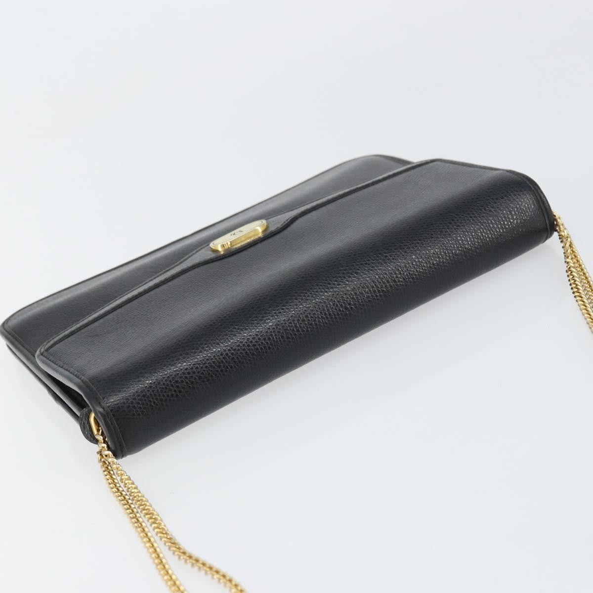 Christian Dior Vintage CD Chain Flap Shoulder Bag Leather, BLACK, LEATHER, Shoulder bag