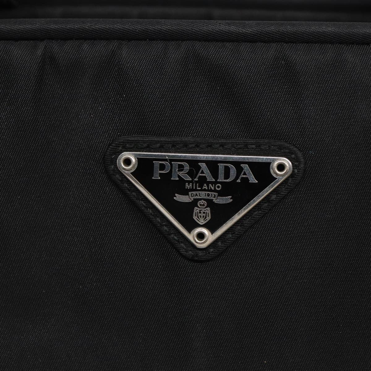 Prada Bowling Shoulder Bag Tessuto, BLACK, NYLON, Shoulder bag