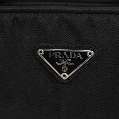 Prada Bowling Shoulder Bag Tessuto, BLACK, NYLON, Shoulder bag