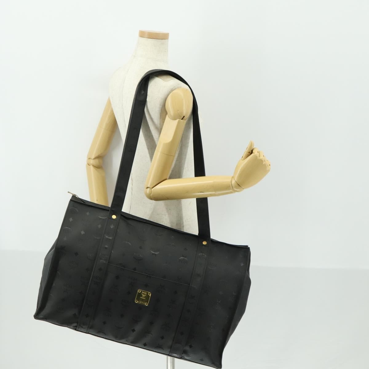 MCM Vintage Visetos Tote bag Canvas, BLACK, CANVAS, Tote bag