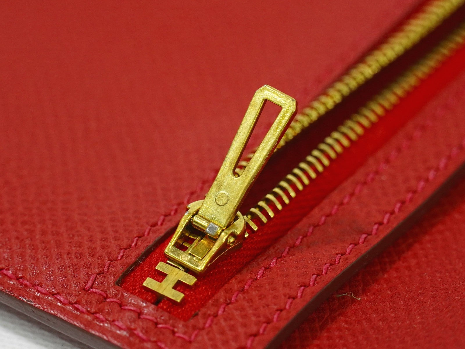 Hermes Bearn Wallet Epsom, RED, LEATHER, Wallets