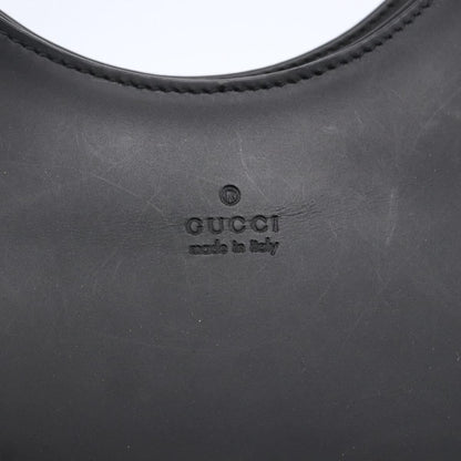 Gucci Metal Handle Hobo Leather, BLACK, LEATHER, Shoulder bag