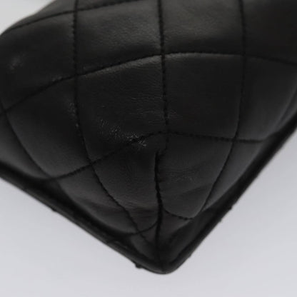 Chanel CC Phone Pouch with Chain Quilted Lambskin, BLACK, LEATHER, Crossbody bag