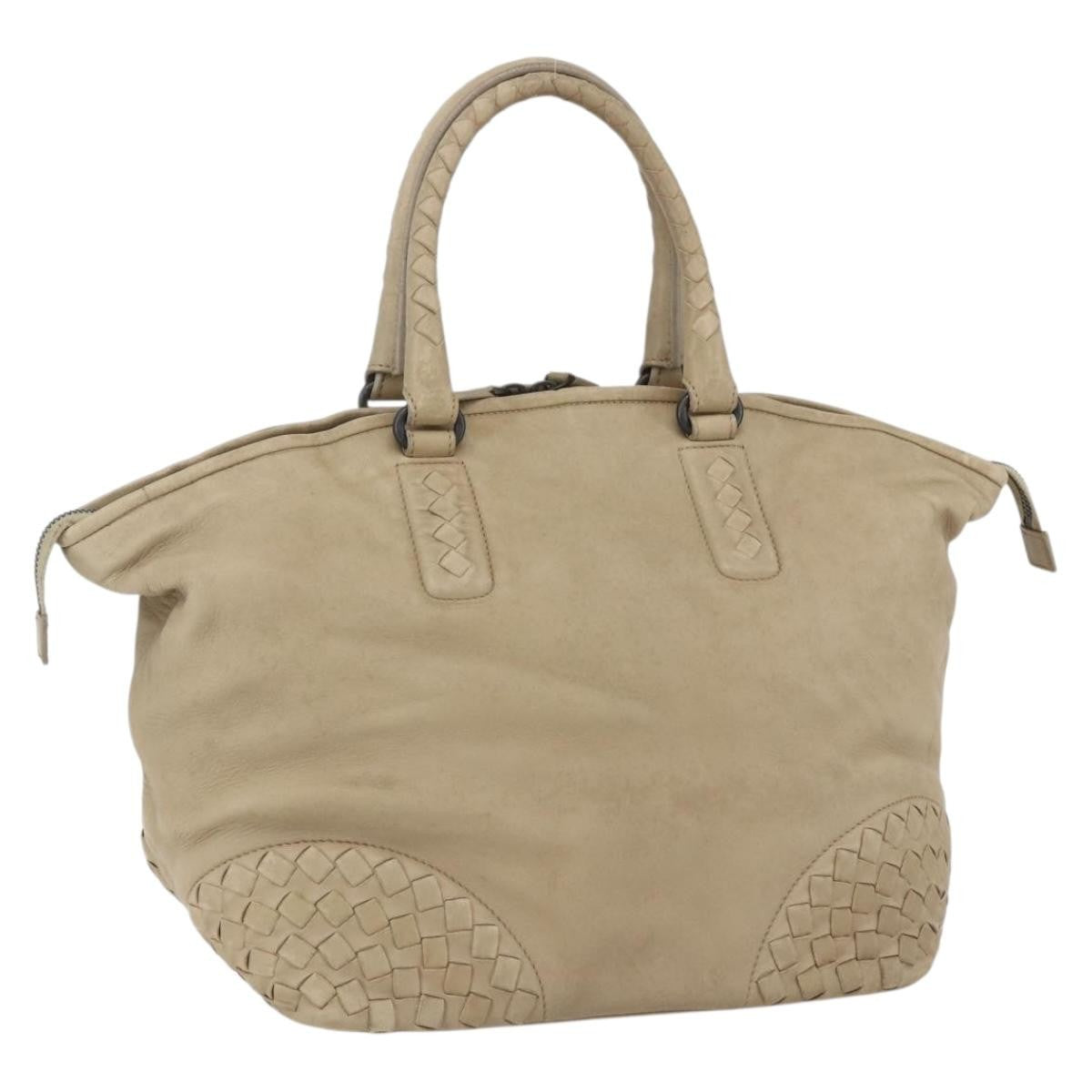 Bottega Veneta Intrecciato Handbag Leather, BEIGE, LEATHER, Handbag