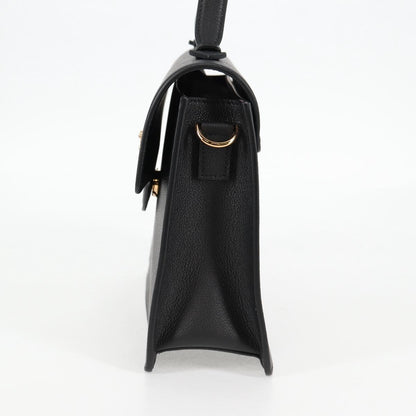 Versace La Medusa Top Handle Bag Leather, BLACK, LEATHER, Handbag