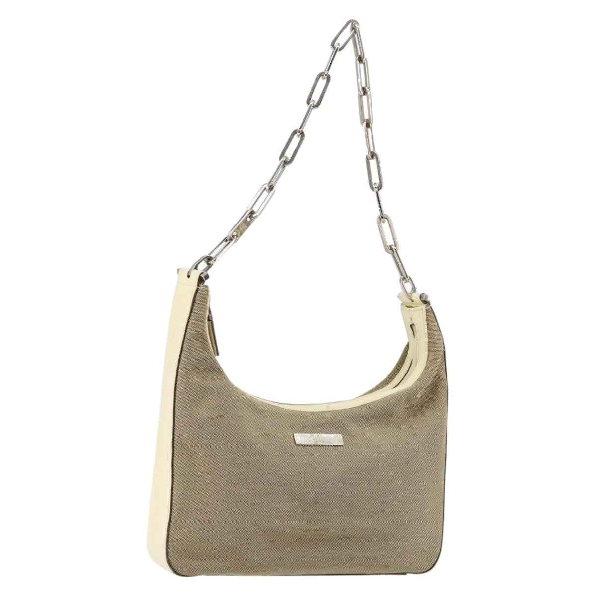 Gucci Vintage Shoulder Bag Canvas, BEIGE, CANVAS, Shoulder bag