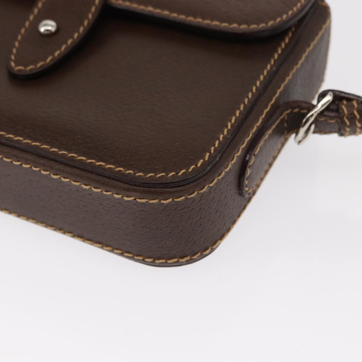 Gucci Cigarette case Shoulder bag Leather, BROWN, LEATHER, Clutche & pouche