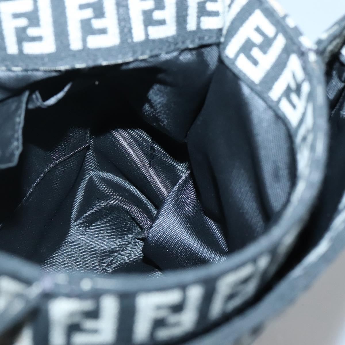 Fendi Buckle Flap Shoulder Bag Zucchino canvas, BLACK, CANVAS, Shoulder bag