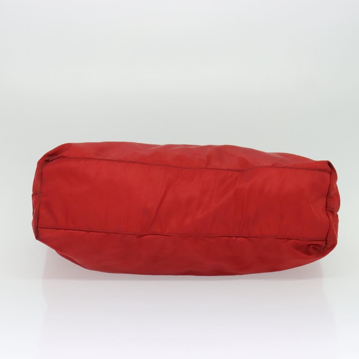 Prada Convertible Metal Handle Satchel Quilted Tessuto, RED, NYLON, Tote bag