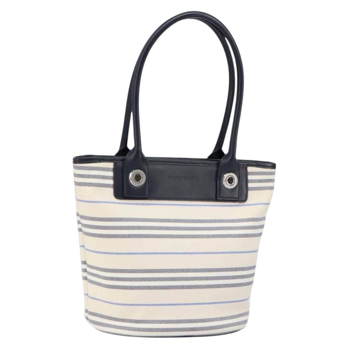 Burberry Blue Label Tote Bag Canvas, WHITE, CANVAS, Tote bag