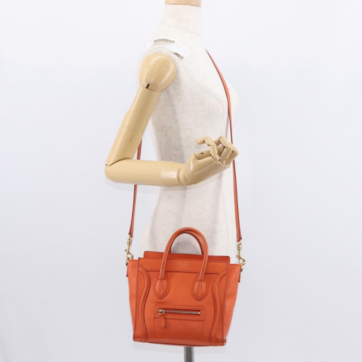 Celine Luggage Bag Smooth Leather, ORANGE, LEATHER, Handbag