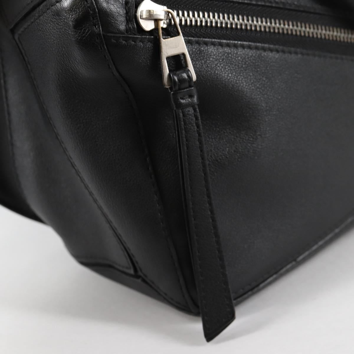Loewe Puzzle Bumbag Leather, BLACK, LEATHER, Travel bag