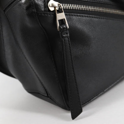 Loewe Puzzle Bumbag Leather, BLACK, LEATHER, Travel bag