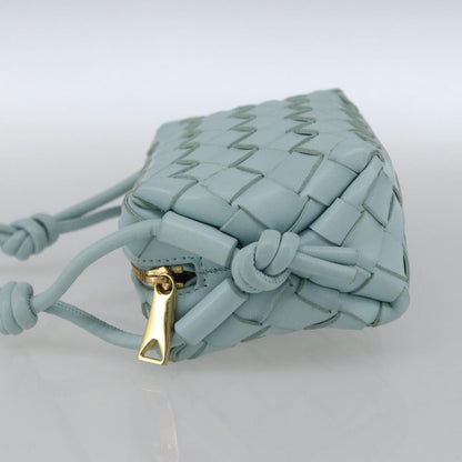 Bottega Veneta Loop Crossbody Bag Intrecciato Nappa, Blue, Leather, Shoulder Bag