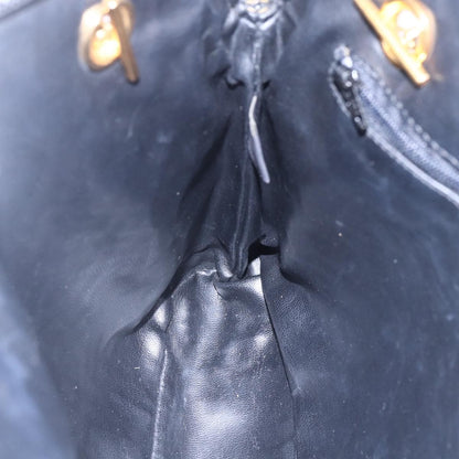 Bally Vintage Chain Shoulder Bag Quilted Leather, BLACK, LEATHER, Shoulder bag