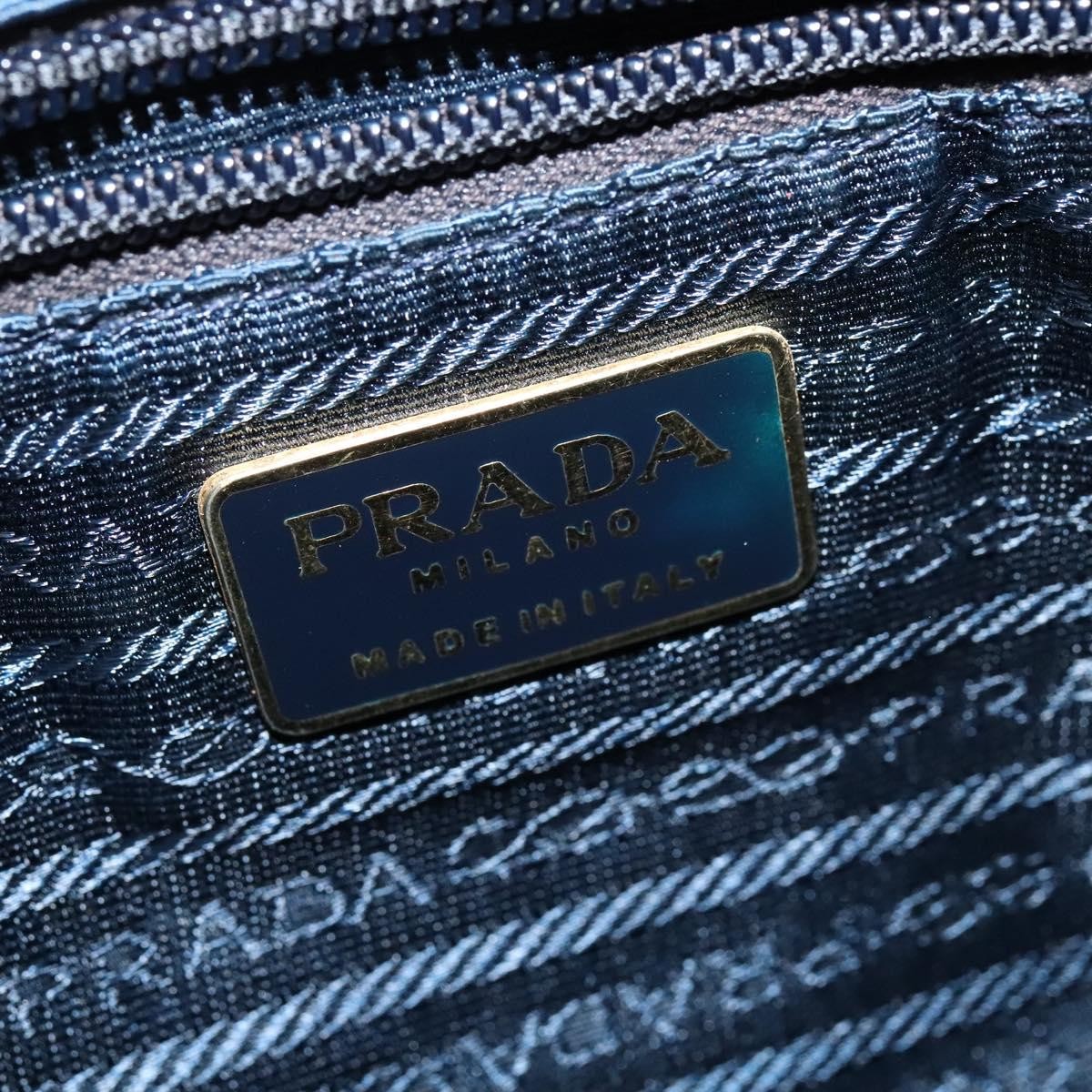 Prada Chain Shoulder Bag Quilted Tessuto, NAVY, NYLON, Shoulder bag