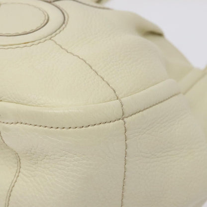 Salvatore Ferragamo Gancini Hobo Stitched Leather, WHITE, LEATHER, Handbag