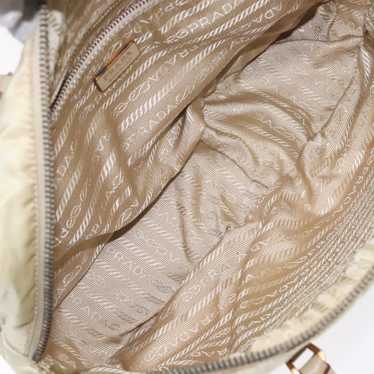 Prada Vintage Zip Handbag Tessuto, BEIGE, NYLON, Handbag