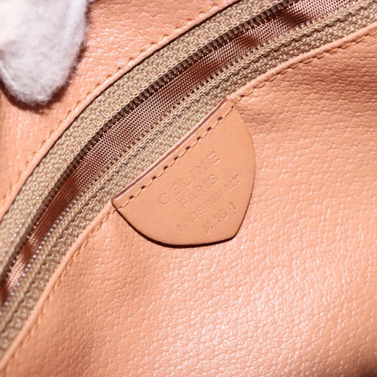 Celine Vintage Macadam Shoulder Bag Canvas and Leather, BEIGE, CANVAS, Shoulder bag