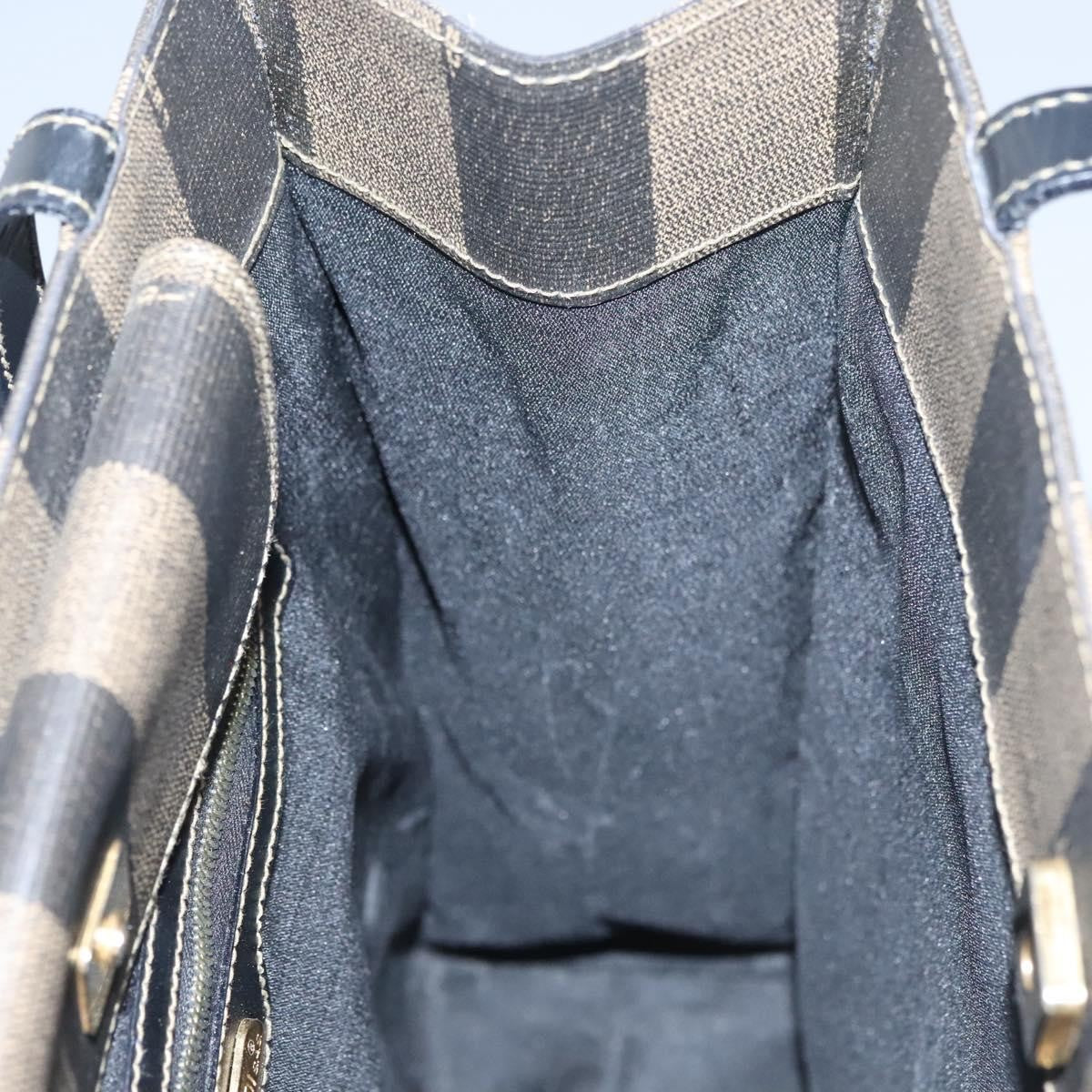 Fendi Vintage Logo Stamp Tote Pequin Coated Canvas, BROWN, CANVAS, Tote bag