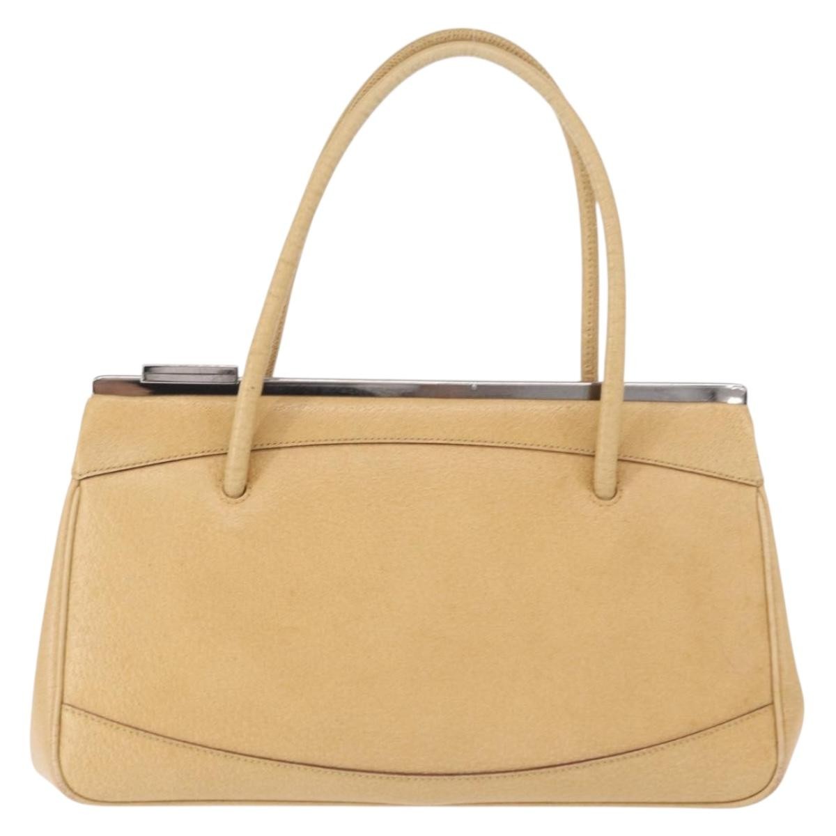 Gucci Vintage Handbag Leather, BEIGE, LEATHER, Handbag