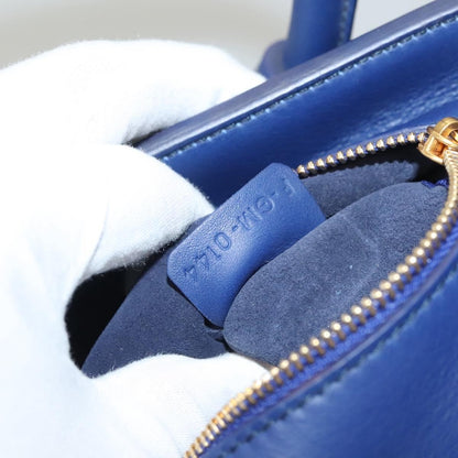 Celine Tie Knot Tote Smooth Leather, NAVY, LEATHER, Handbag