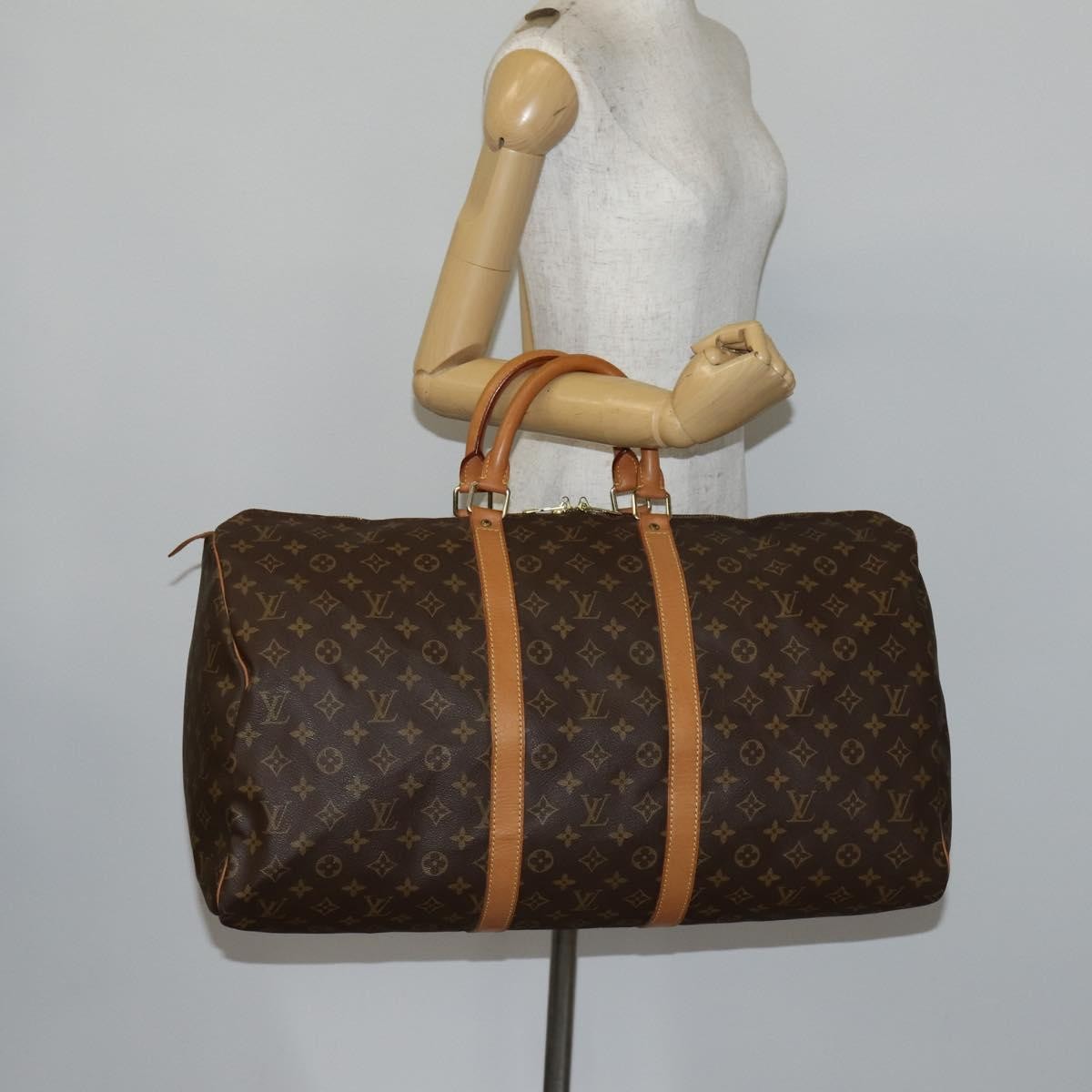 Louis Vuitton Keepall Bag Monogram Canvas, BROWN, CANVAS, Travel bag