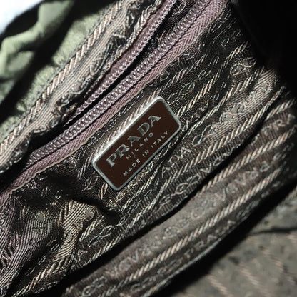 Prada Vela Double Front Pocket Backpack Tessuto with Saffiano Leather, KHAKI, NYLON, Backpack