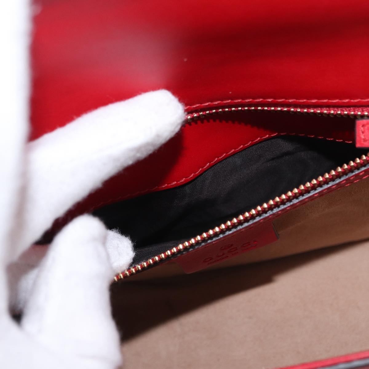 Gucci Sylvie Shoulder Bag Leather, RED, LEATHER, Shoulder bag