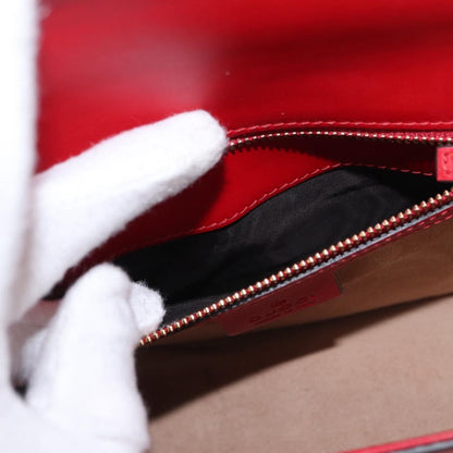 Gucci Sylvie Shoulder Bag Leather, RED, LEATHER, Shoulder bag